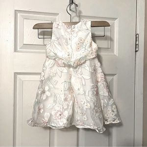 Bonnie Baby White & Pink Floral Sleeveless Sheer Dress Sz 12 MO